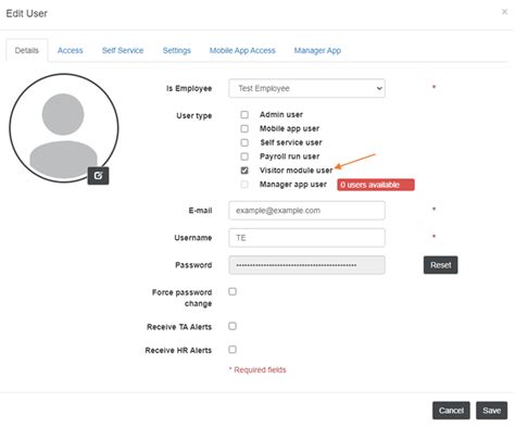 Adding a person in the Visitors Module .